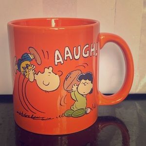 Peanuts Charlie Brown Lucy Football Orange Mug